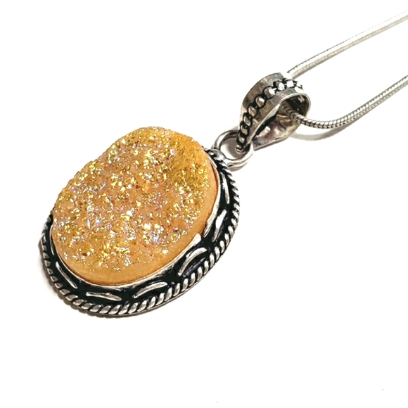 Sunflower Yellow Gold Sparkle Druzy Gemstones - Picture 2 of 12